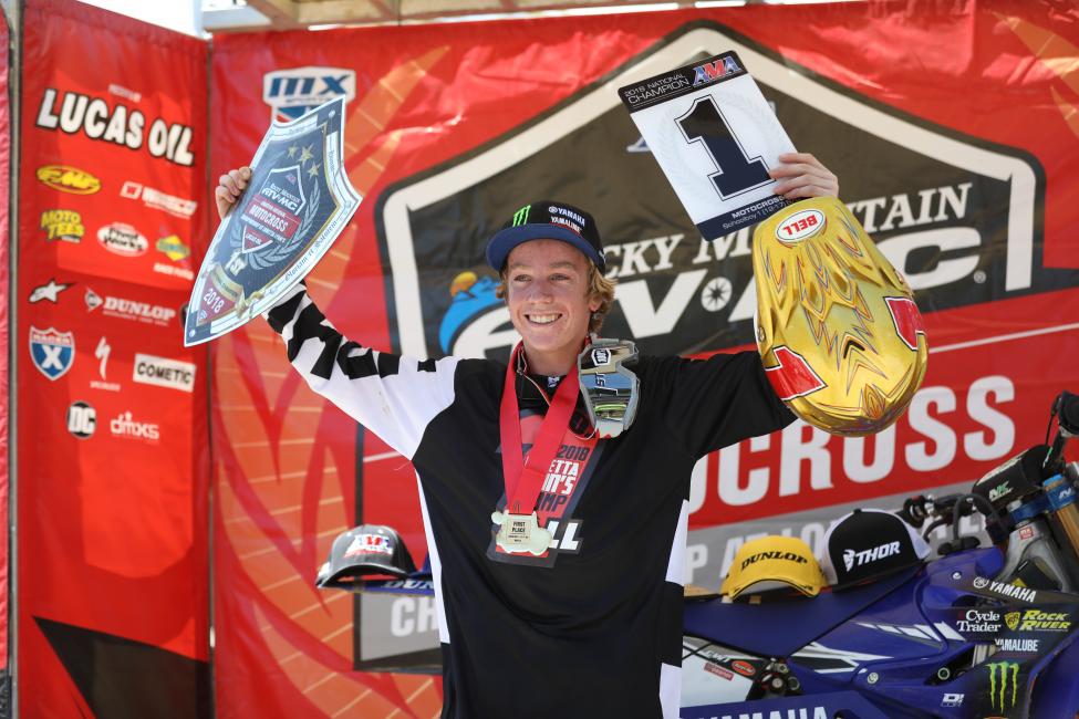 Ty Masterpool earned the Schoolboy 1 (12-17) B/C and 125cc (12-17) B/C National Championship for the Yamaha bLU cRU.