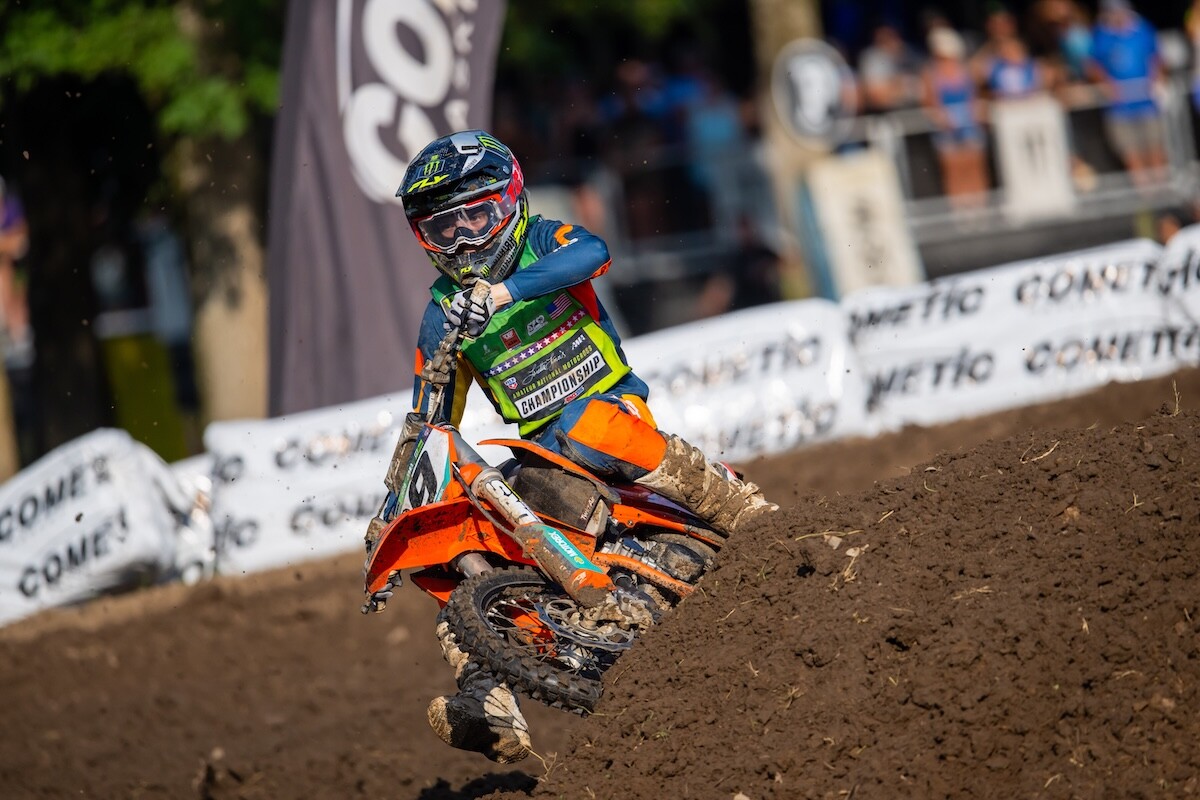 KTM rider Sawyer Gieck prevailed with the 85cc (10-12) victory.