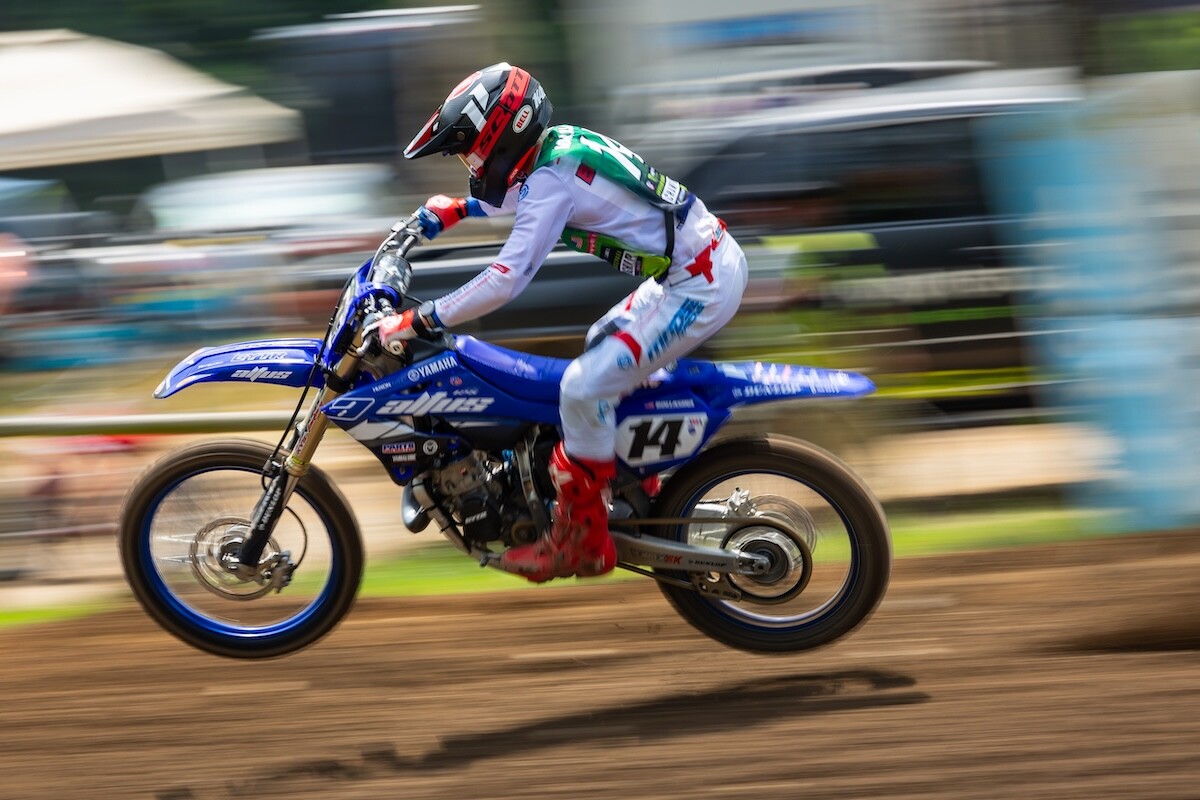 Yamaha rider Kane Bollasina took an impressive win in Moto 2 of Schoolboy 1.